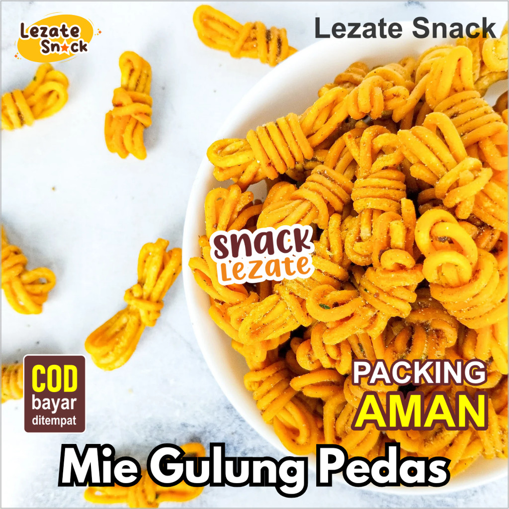 

Mie Gulung Pedas 1 KG Renyah Enak Murah / Mi Gulung Viral Pedas Manis Daun Jeruk / Mi Lilit Gehel Ratu ngemil LEZATE SNACK