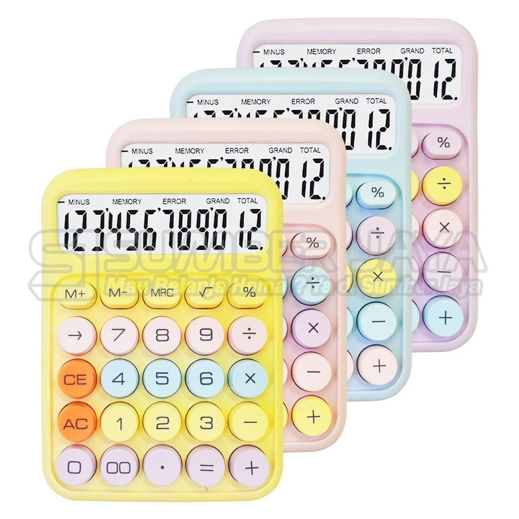

Calculator Kalkulator Korea 12 Digit KK-2260 CL-1022 Lucu Viral Pastel 14 Digit CT-013