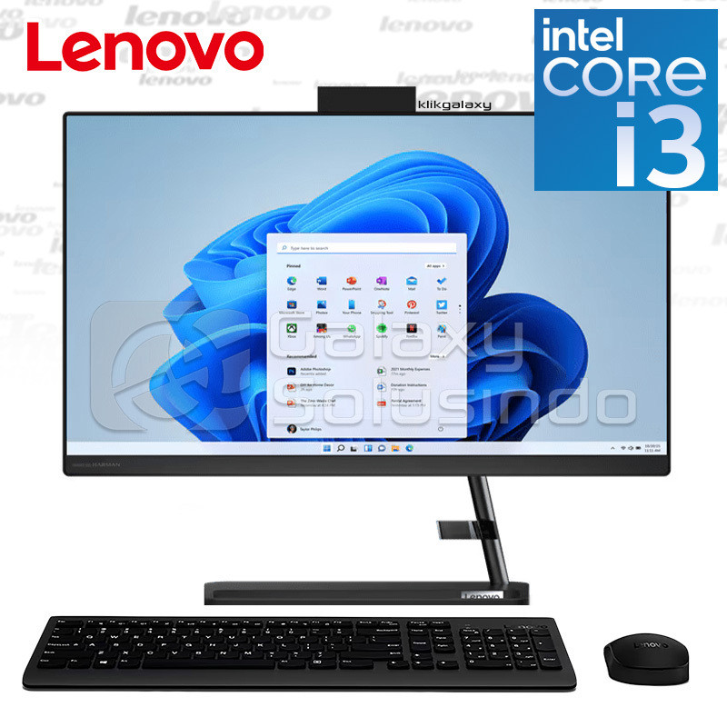 AIO LENOVO IdeaCentre 3 22IAP7-4YID Intel Core i3-1215U 8GB RAM 256GB SSD 21.5 Inch FHD - Black All 