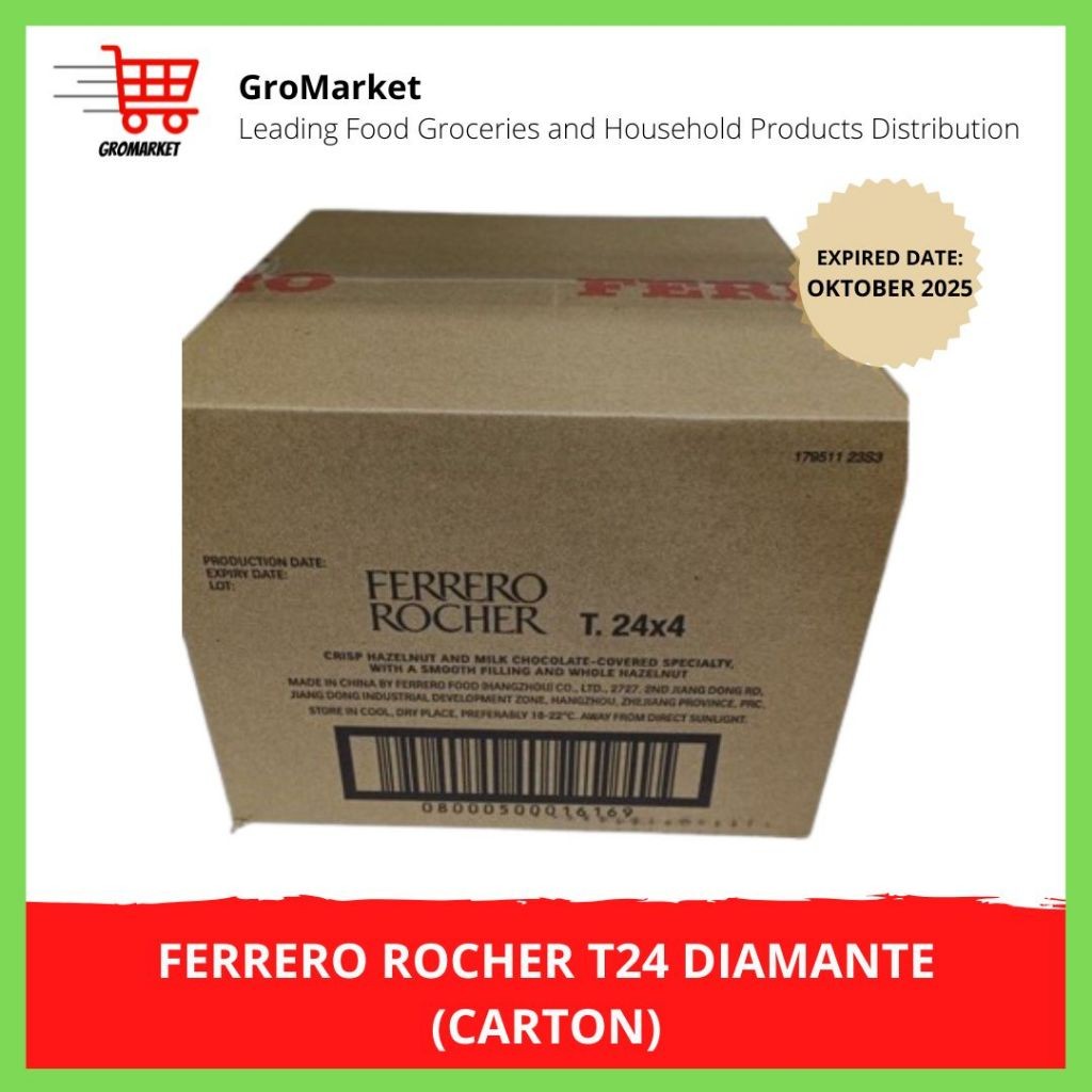 

Ferrero Rocher Chocolate T24 (Isi 24) KARTON EXPIRED OKTOBER 2025