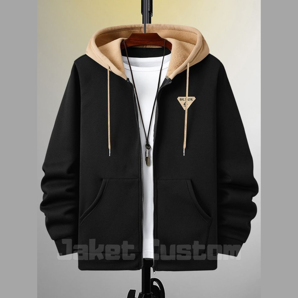 Jaket Hoodie Resleting Pria Wanita Distro Original Tebal Premium Oversize Jumbo LD 120 130 140 150