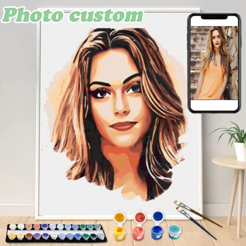 

Photo Cartoon Avatar Customized Y Paint Painting By Numbers For Cartoon Portrait Family Custom Gift