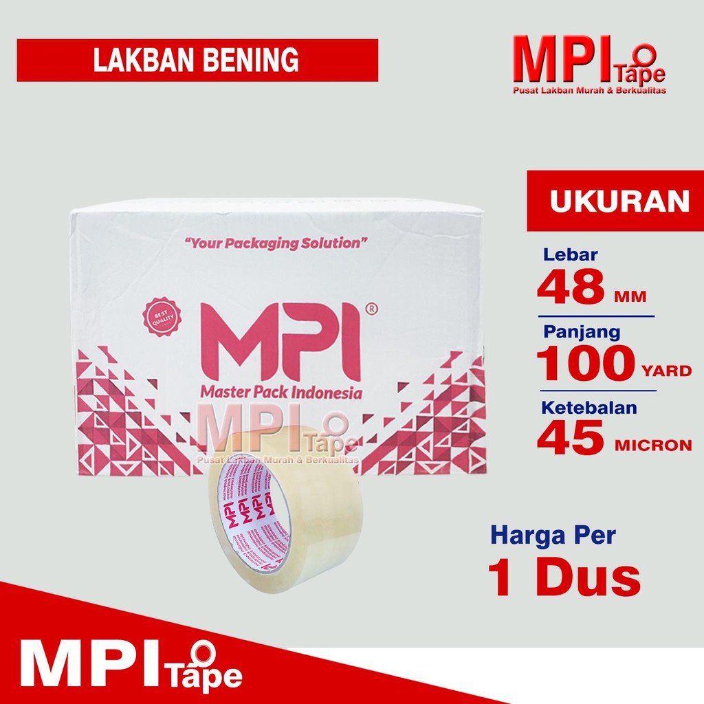

1 Dus - Lakban Bening 48 mm x 100 Yard - Solusi Packing Hemat - MPI