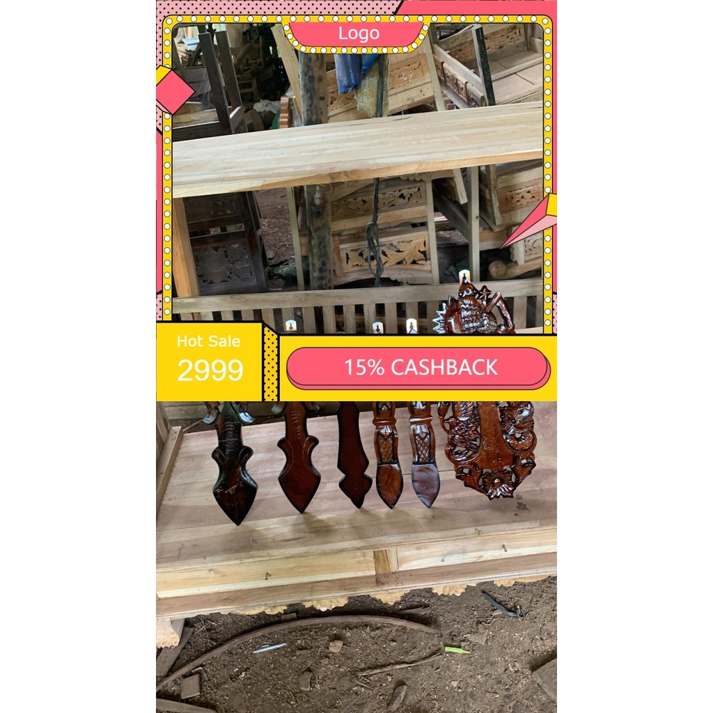 blawong keris besar ukir naga dan blawong kecil isi 1 dari kayu mahoni finishing melamin bk  Surakar