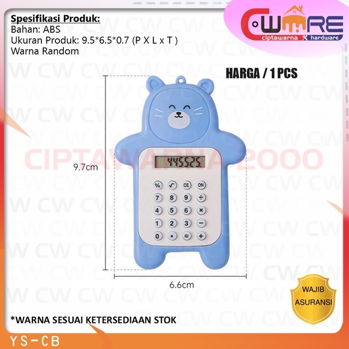 

Kalkulator Mini 8 Digit Portable Motif Beruang Calculator Kecil Travel - YS