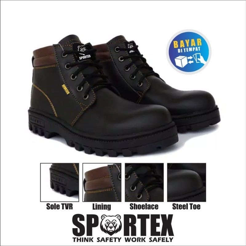 new sepatu safety / safety shoes pria ujung besi type 01 sportex