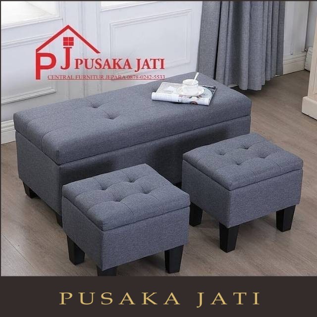 Set sofa stool bench minimalis| pusaka jati