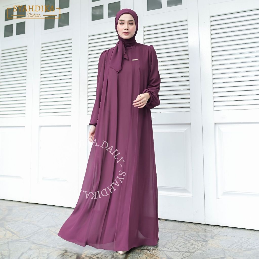 FR54ED GROHO_SHOP.ID (FREE HIJAB) - GAMIS CERUTY BABYDOLL PREMIUM ARSYILA BY SYAHNAZ