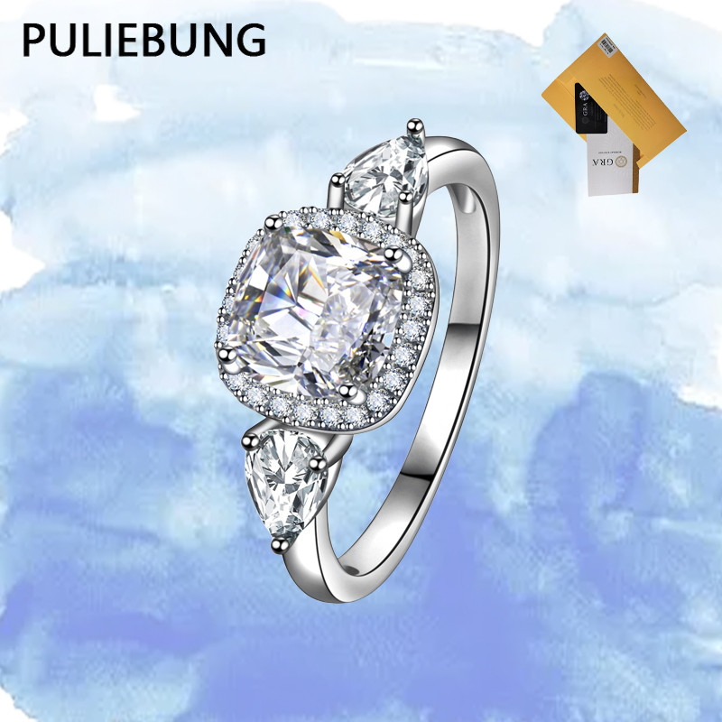 PULIEBUNG - PT950 Liana Princess Moissanite Ring