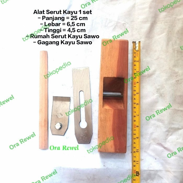 Alat Serut Kayu 1set Manual 25 cm - Ketam - Kayu Bagus - 25 cm