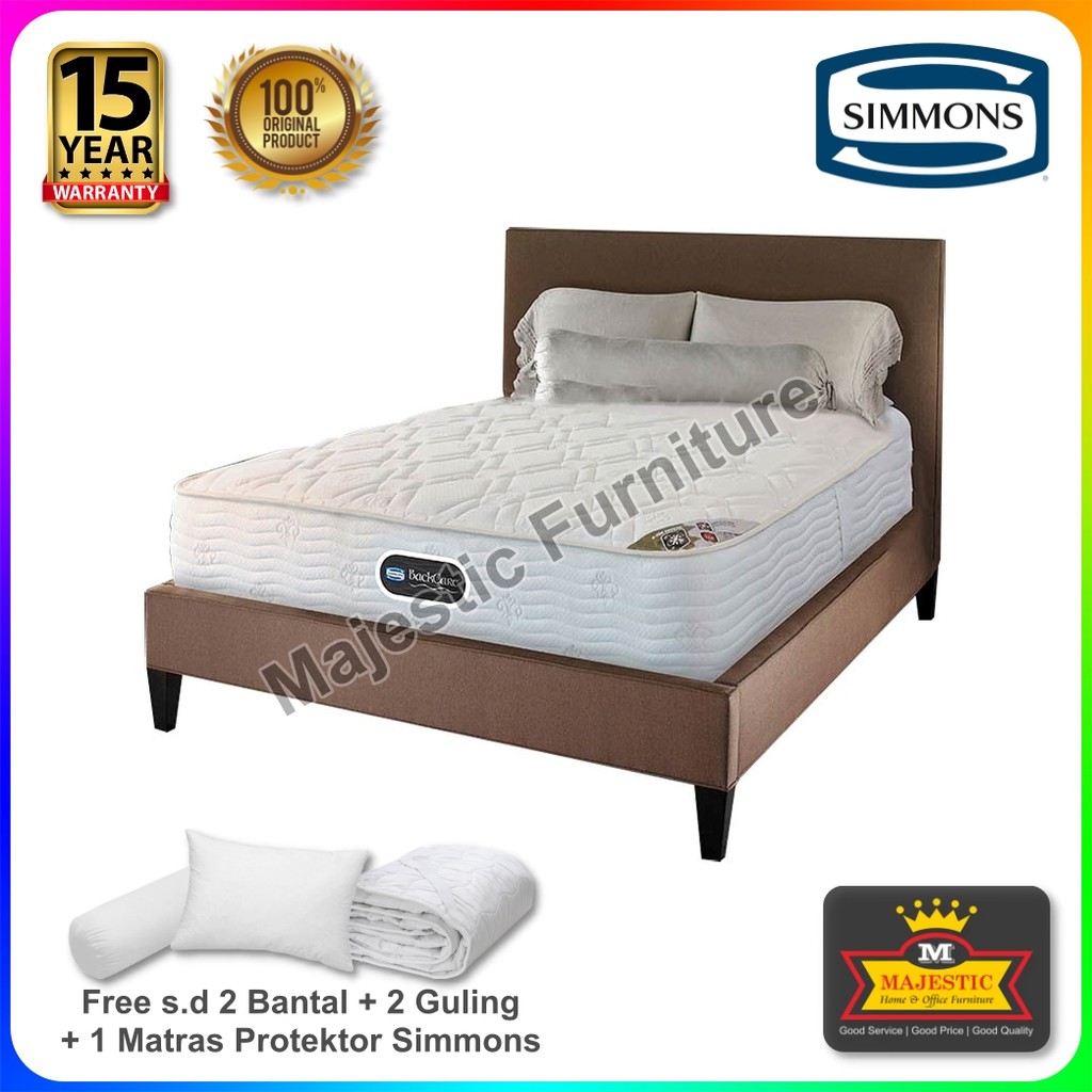 Kasur/Matras Spring Bed Simmons Backcare - 3 (Bonus Bantal + Guling + Matras Protektor) - /160/180/2
