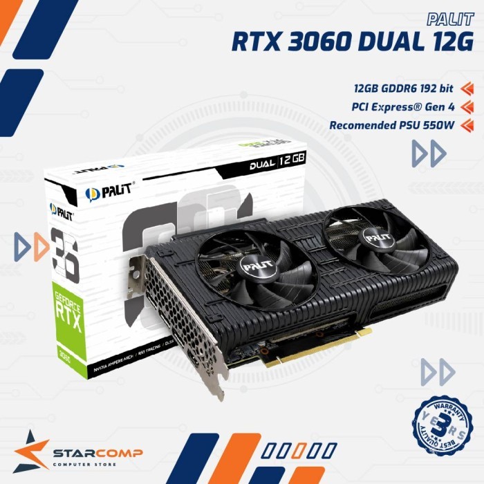 PALIT GeForce RTX 3060 DUAL 12GB DDR6 192-BIT RTX3060