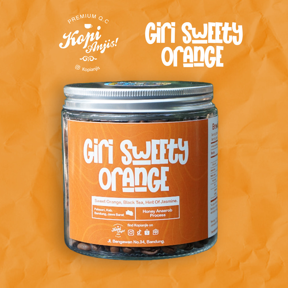 

Kopi Anjis-Biji Kopi Arabika Giri Sweety Orange 200 gram - Specialty Roast Beans (Giri Senang Honey Hybrid Anaerob)