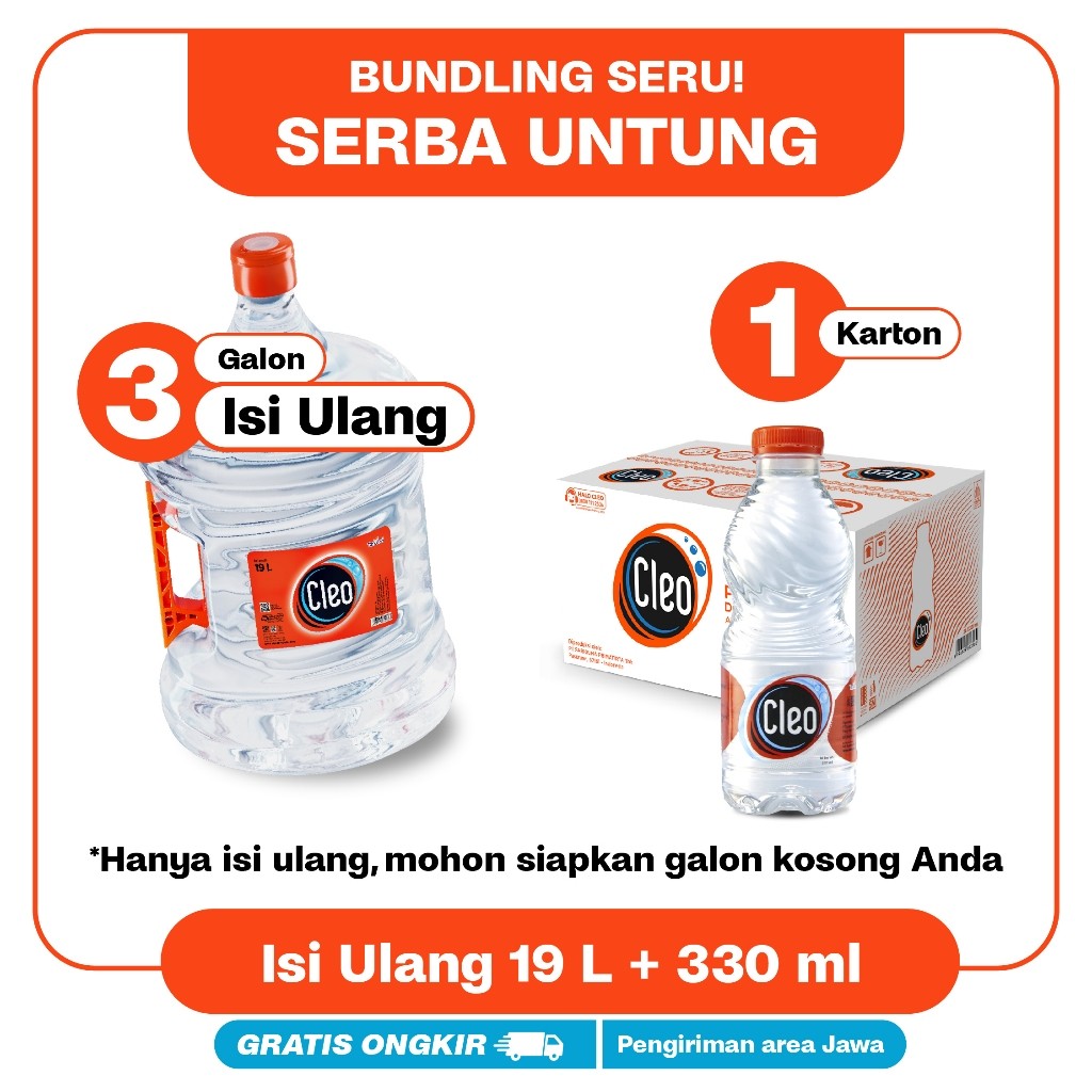 

Cleo Air Murni 3 Galon 19L Refill + 330ml 1 Karton