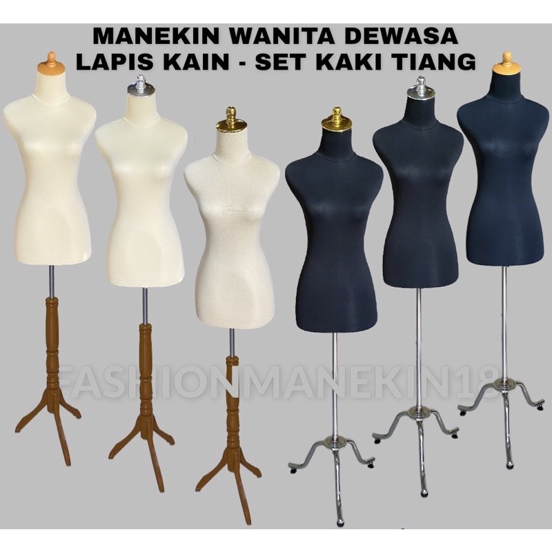 RINBAOW Patung Manekin Wanita Dress Lapis Busa 1 Set Dengan Kaki Tiang - Patung Baju Cewek Kebaya Ga