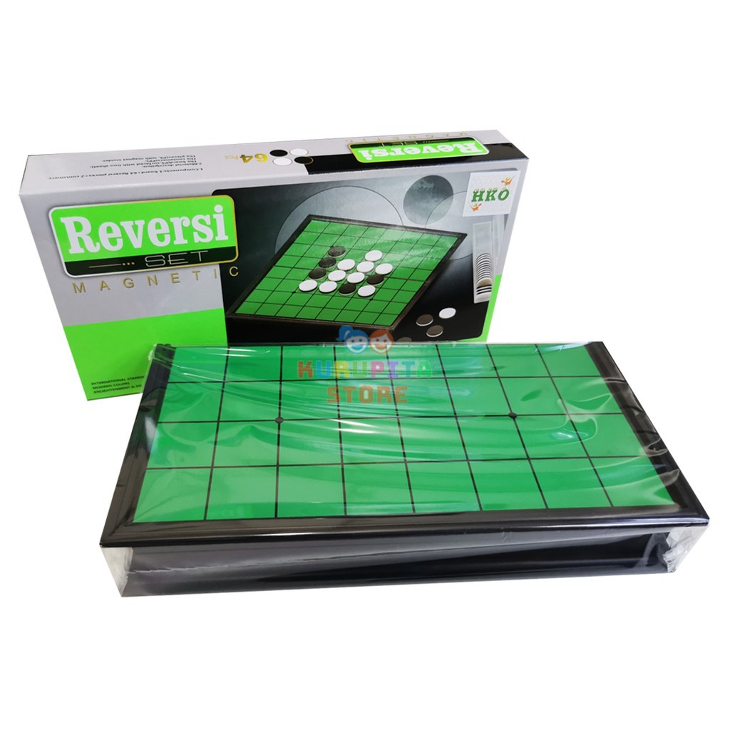 HAFKAMSHOP Othello Mainan Edukasi Anak Catur Jepang Magnetic Board (SNI)
