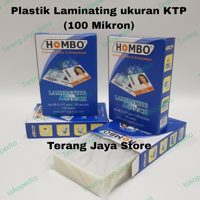 

Laminating Film Hombo 100Micron Plastik Laminating KTP , ID CARD