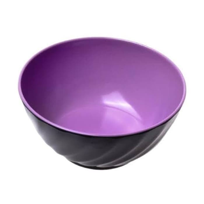 W05A3 Mangkok Melamin Ulir Miring 5 inc Hitam Ungu Golden Dragon