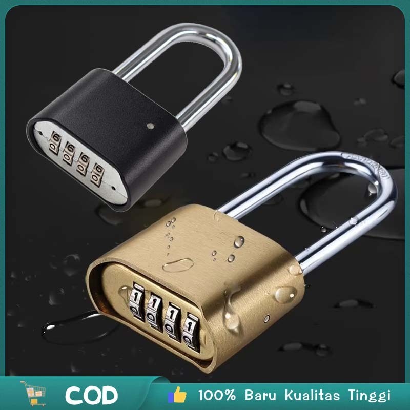 Gembok Angka 4 Digit Gembok Pagar Gembok Angka 4 Digit Besar Kunci Gembok Kode Angka Anti Potong Tah