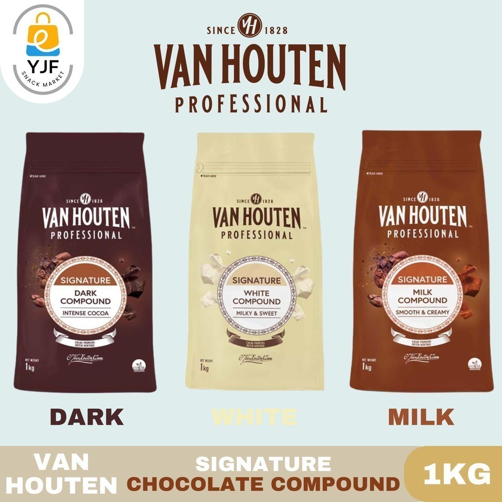 

Van Houten Professional Chocolate Compound Coin 1kg / Intense Dark Compound / Milk Compound / White Compound / Coin / Chocolate Buttons / Cokelat / Coklat
