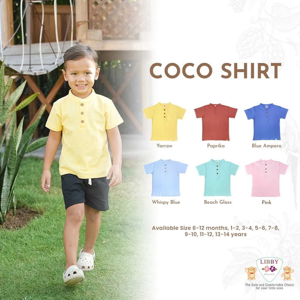 LIBBY Coco Shirt | Baju Kaos Basic Polo Shirt Pakaian Libby Anak Laki Laki Cowo Cowok 9 12 1 2 3 4 5