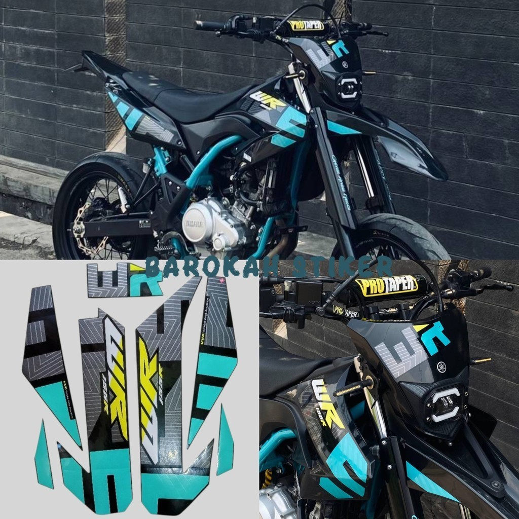 Striping stiker polet list motor Yamaha WR 155R 155 R 2022 2023 hitam toska stiker motor list body