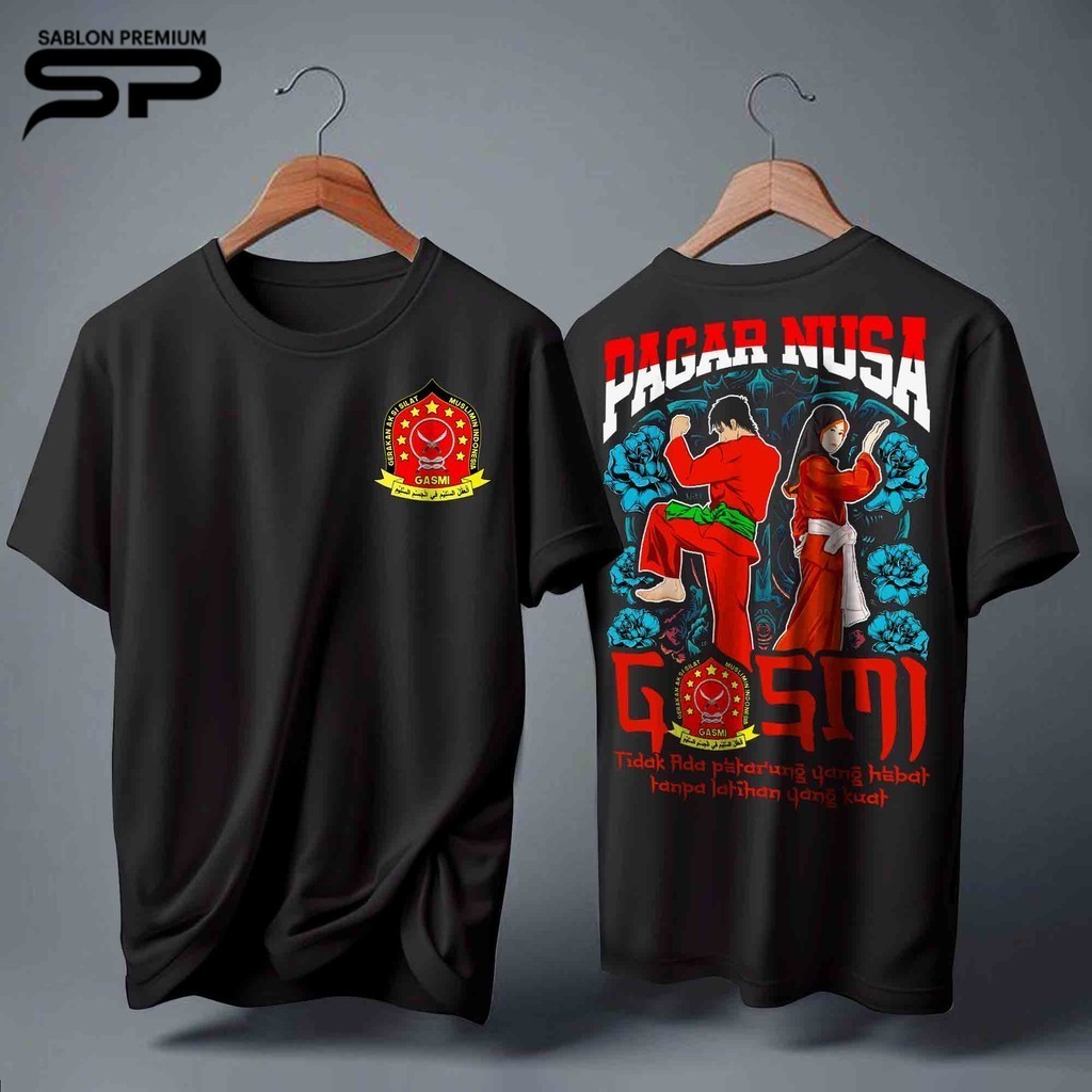 DISTRO KAOS PAGAR NUSA GASMI 1970 REAL FIGHTER - Raja Duel Pencak Dor Lirboyo Srikandi Pagar Nusa