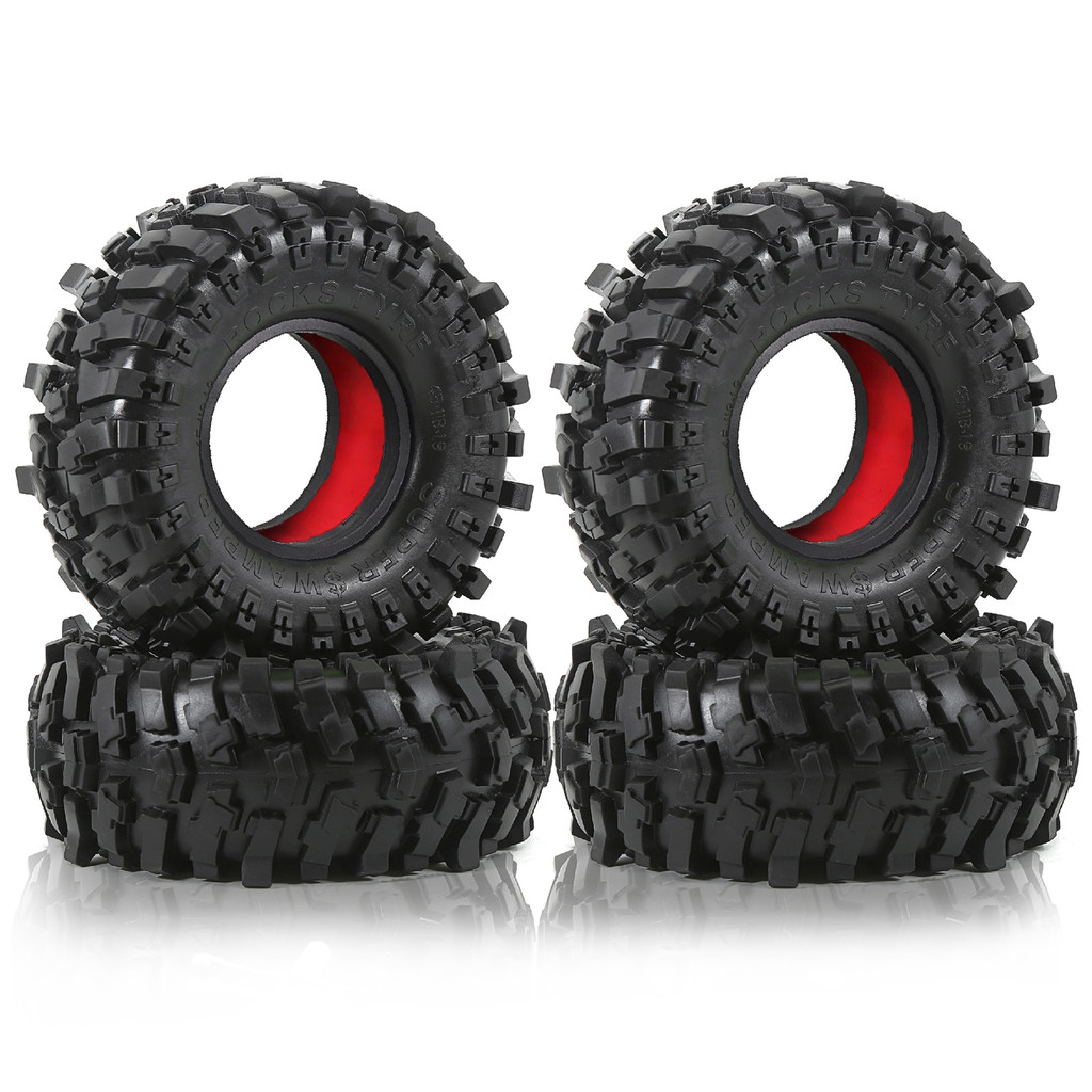4pcs 1.9 Crawler Tires and Soft Rubber insert For RC Crawler Car Traxxas TRX4 Axial SCX10 SCX10 II R