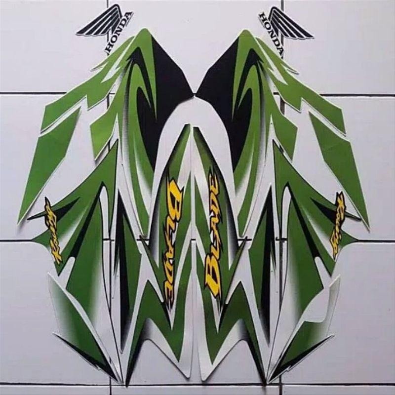 stiker striping honda blade 110 2010 hijau full body original