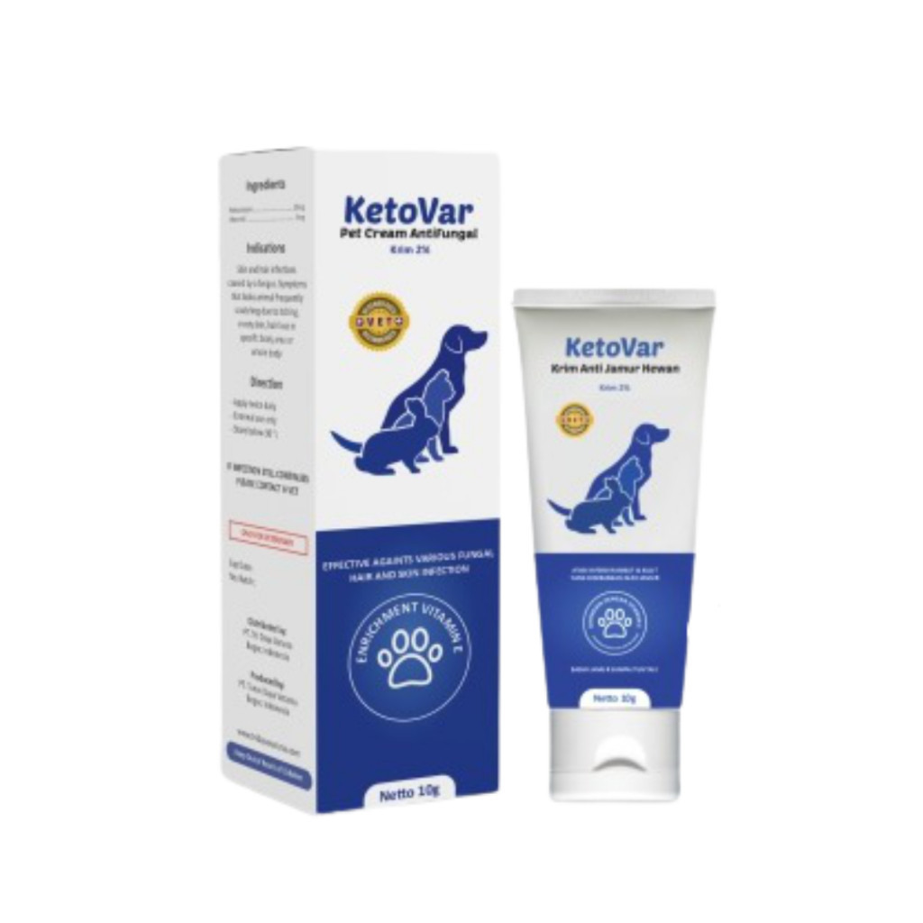 Salep Krim AntiJamur Kurap Ringworm KETOVAR 10mg Kucing Anjing Kelinci REG DEPTAN Paling Ampuh