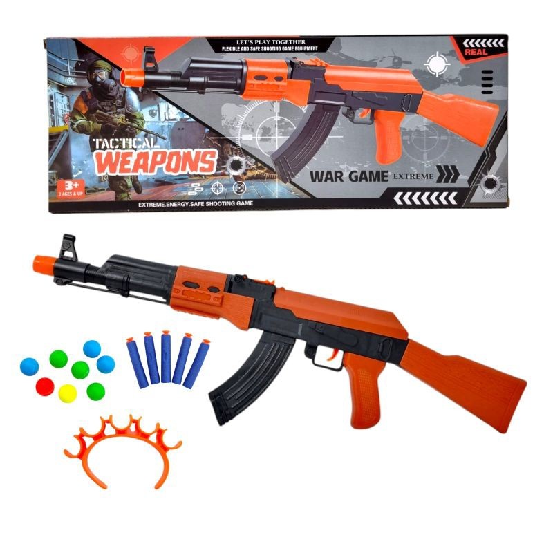 ZARISHOP.ID Mainan Anak TACTICAL WEAPONS 167-47 Mainan Tembakan Anak Peluru Busa + Peluru Bulat
