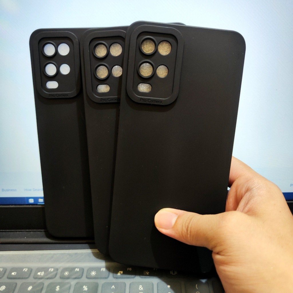 Case Oppo A54, Oppo A74 4G, Oppo A74 5G Softcase Pro Camera Black Matte Hitam Solid