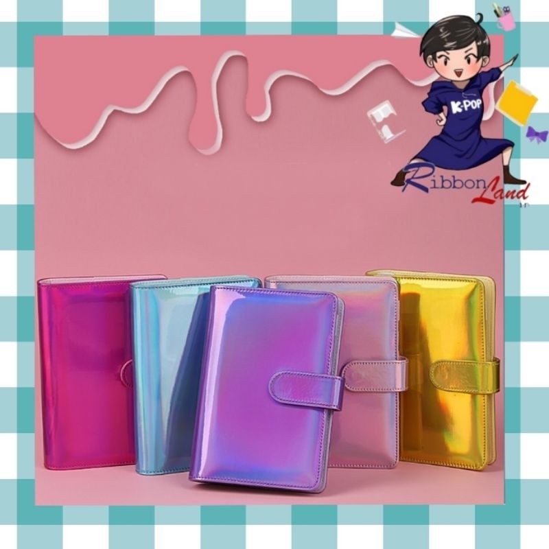 

A6 Binder Kulit Hologram Glossy Tanpa Isi 6 Ring