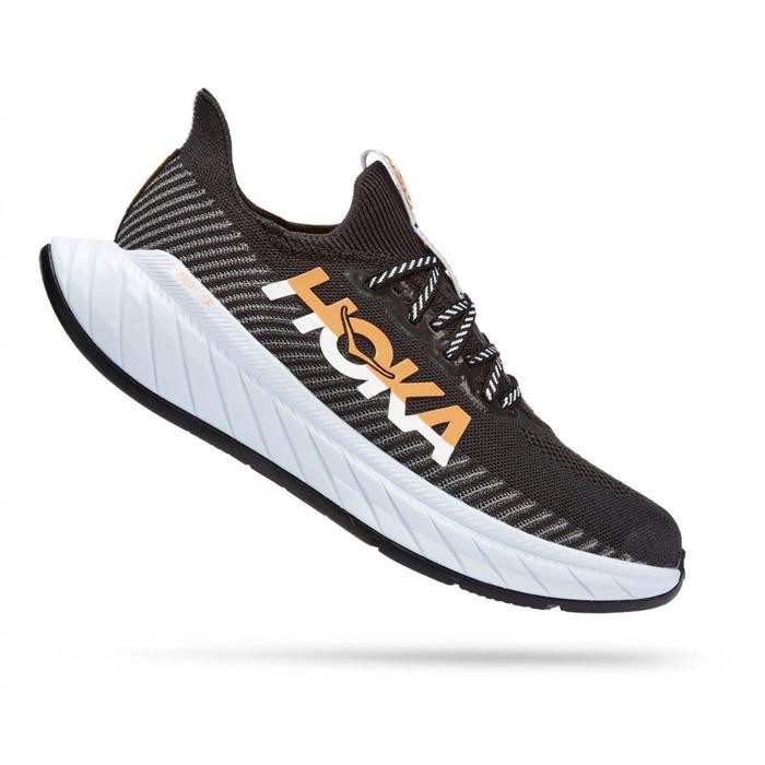 Sepatu Hoka One One Carbon X 3 / Black White Gold / Running Men's Shoes