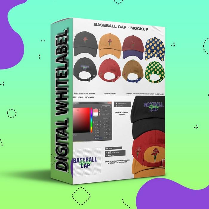 Desain Mockup Topi Baseball Profesional