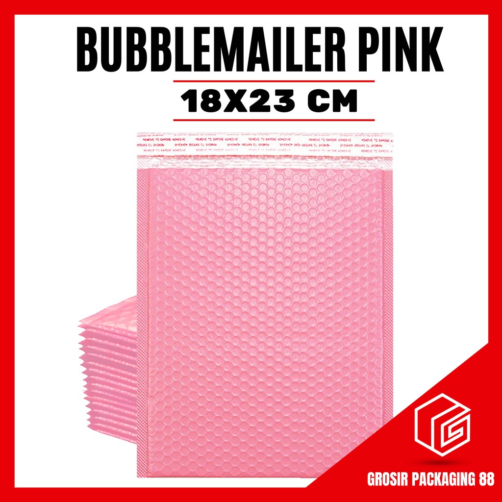 

Amplop Bubble Mailer Wrap 18x23 cm Pink Premium Quality MURAH