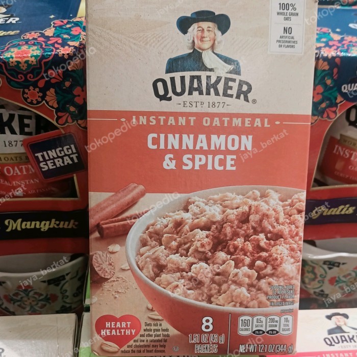 

quaker instant oatmeal cinnamon & spice 344gr