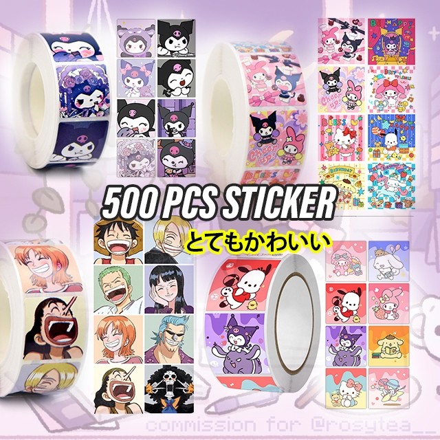 

500 Pcs/Roll Sanrio Hadiah Stiker Lucu Sanrio Cinnamoroll Desain Kartun Diary Scrapbooking Stiker Festival Ulang Tahun Pesta Hadiah