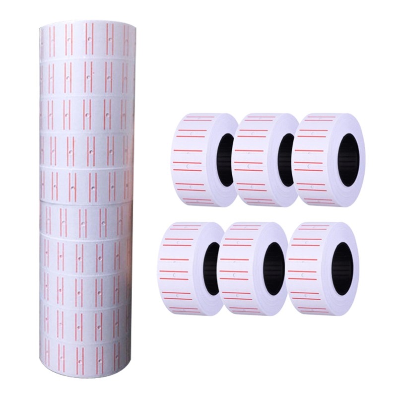 

E9LB 10 Rolls Self Adhesive Price Labels Paper Tag Sticker Single Row for Price Gun