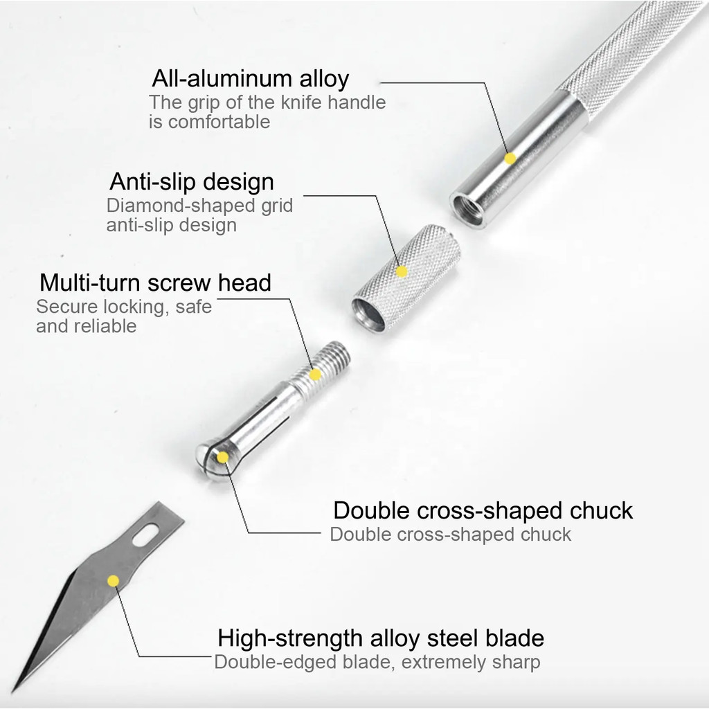 

gk NEPTO KN-13 Alat Ukir Pahat Kayu Acrylic Cutter Pen Set - 13in1