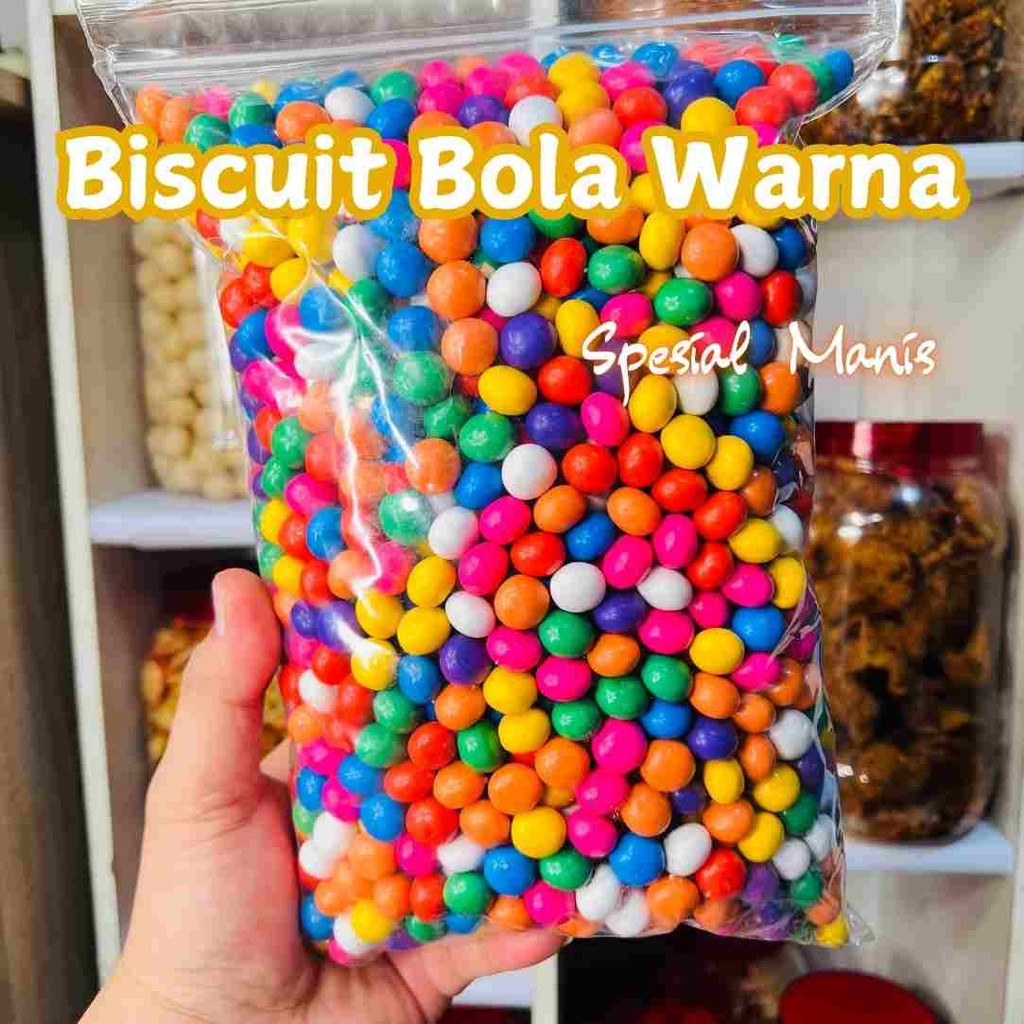 

500 GRAM BISKUIT BOLA PELANGI BONY BALL WARNA WARNI
