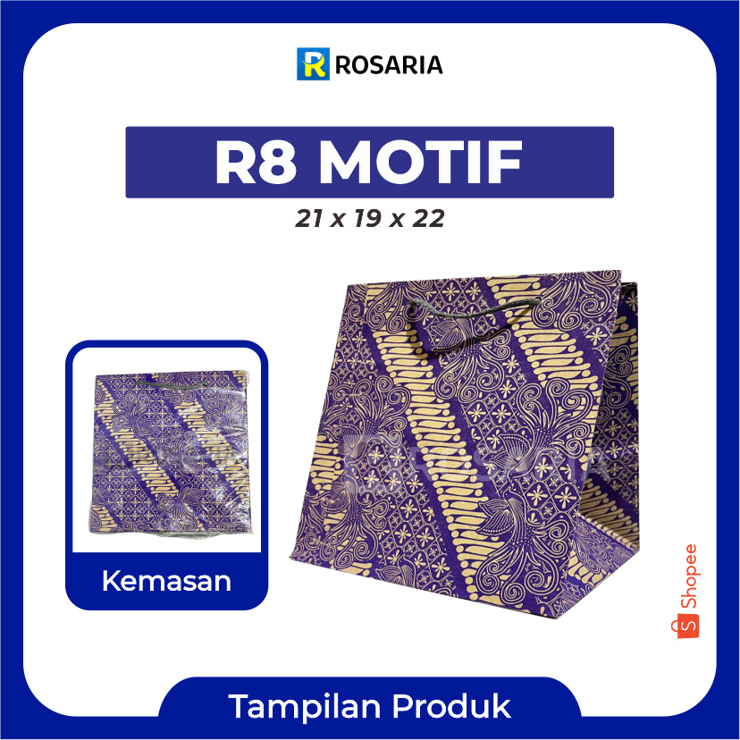 

TAS KERTAS R8 MOTIF 21x19x22 Merk AREMA PaperBag Souvenir Hajatan Kado Hampers Lusinan