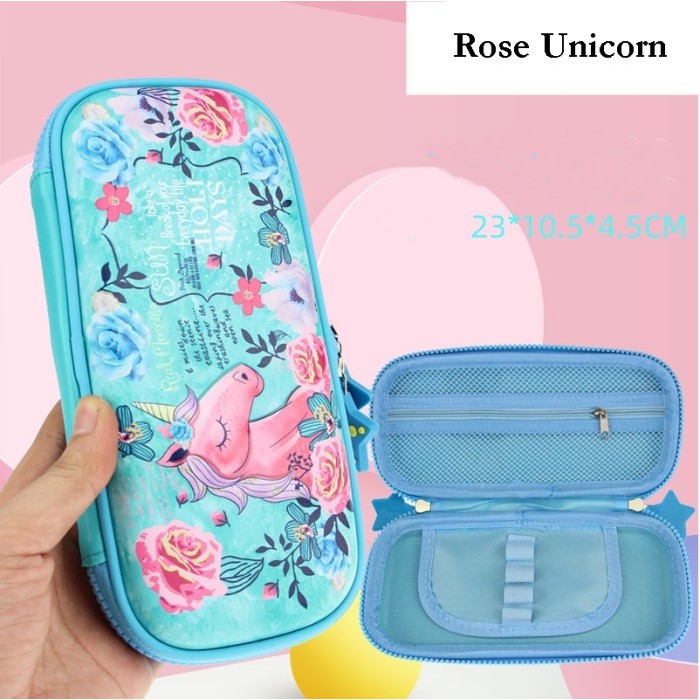 

[New Arrival]Best Tempat Pensil Anak Kotak Pensil 3D Timbul Tepak Lucu Cute Pencil Box - Rose Unicorn