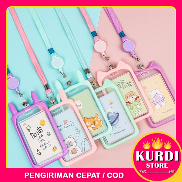 

Holder Name Tag Lanyard Id Card Karakter Kucing Lucu / Tali Gantungan Kartu Akses MRT Busway E-Money Flazz BRIzi Motif Cute Warna Pastel Lanyart Card Holder / TS-30