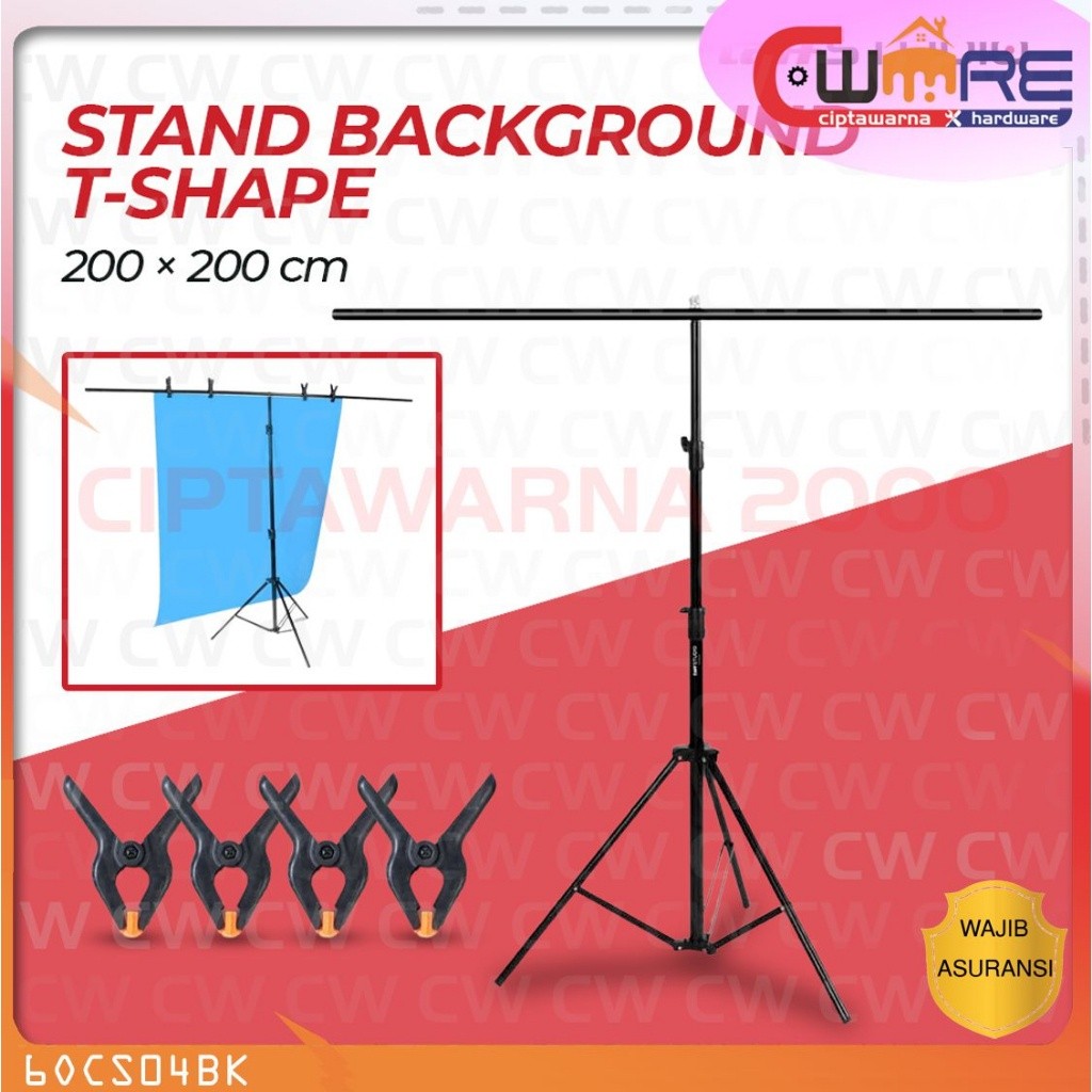 TaffStudio Stand Background Backdrop Photography T-Shape 4 Clamp - BDB Cw24032 CwH2