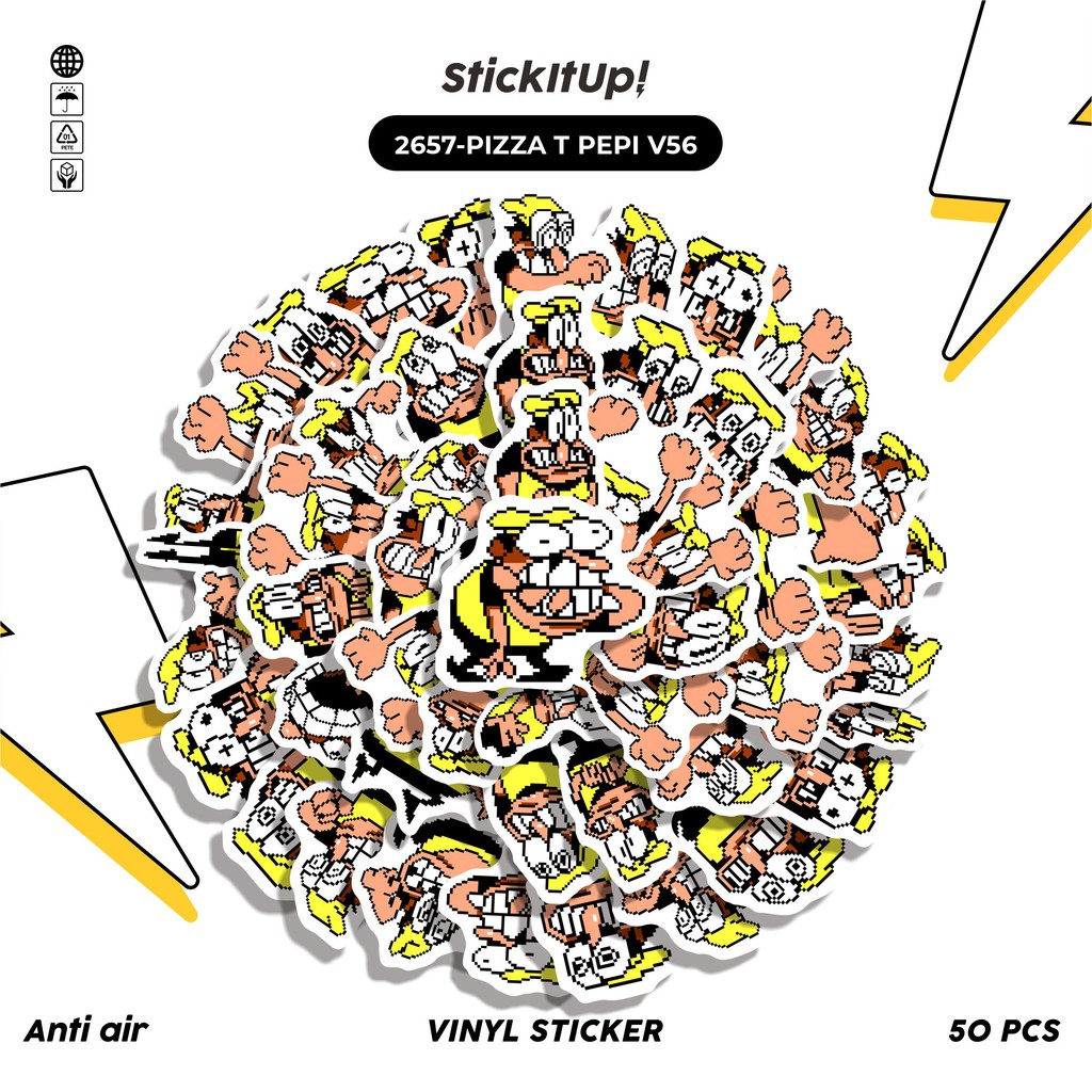 

COD✨ 50 Pcs Stiker PIZZA T PEPI V56 Lucu Anti Air Untuk Dekorasi Notebook Sepeda Skateboard Handphone DIY