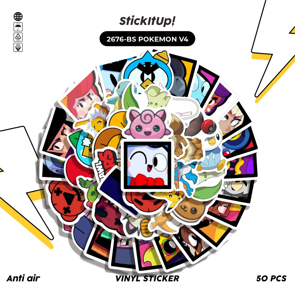 

COD✨ 50 Pcs Stiker BS POKEMON V4 Lucu Anti Air Untuk Dekorasi Notebook Sepeda Skateboard Handphone DIY