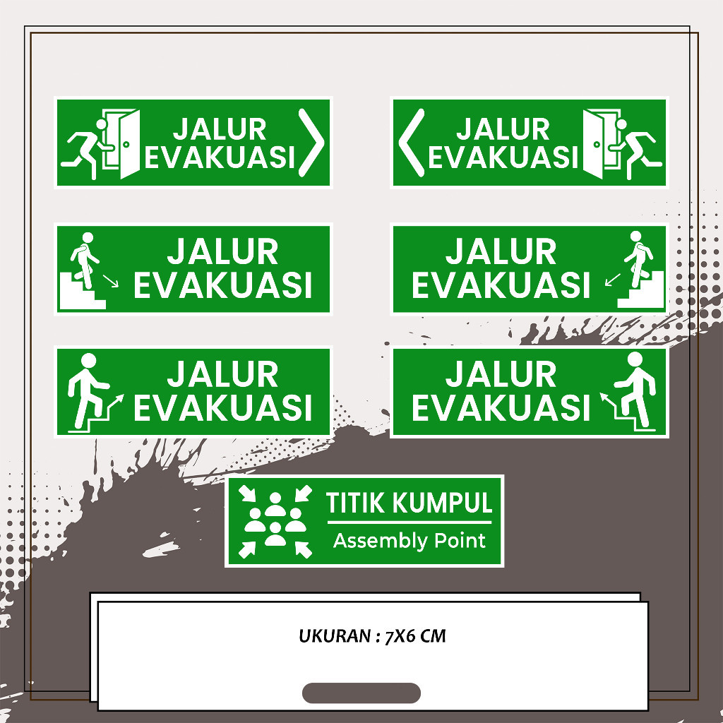 

STIKER Kantor EXIT, PENUNJUK ARAH JALAN KELUAR, PINTU DARURAT Peringatan Kantor Rumah multi Sticker