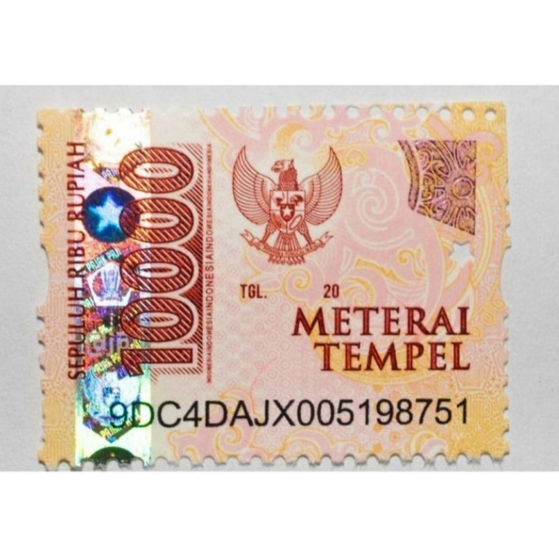 

Materai 10000 TERUJI LOLOS SINAR UV ULTRAVIOLET - MATERAI BARU BUKAN BEKAS 100% ORIGINAL POS( Gratis Ongkir ) / 5 PCS