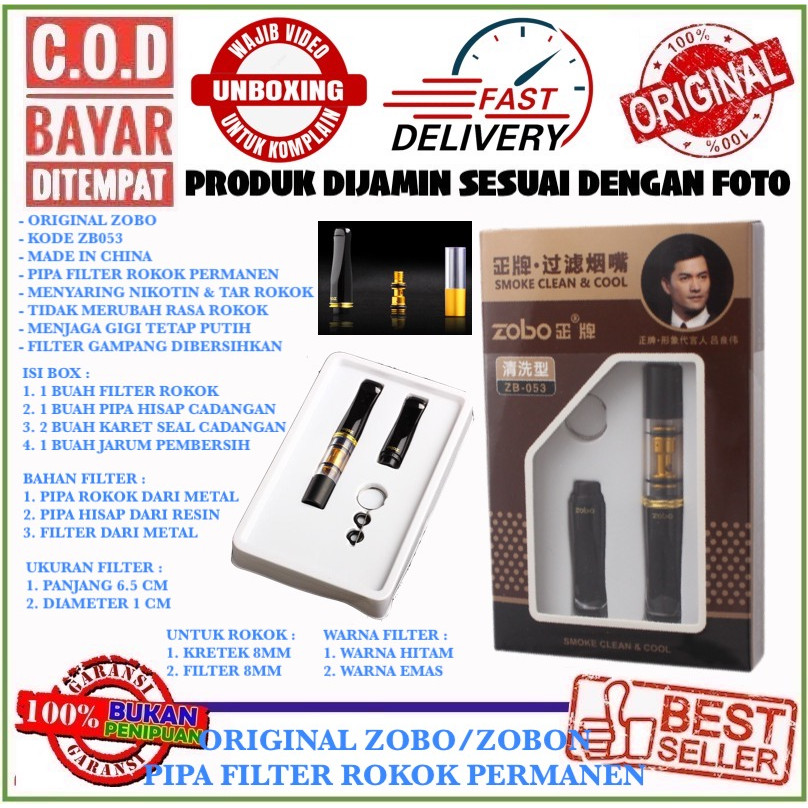 PIPA FILTER SARINGAN ASAP PERMANEN ZOBO ZB053 UNTUK UKURAN STANDARD 8MM